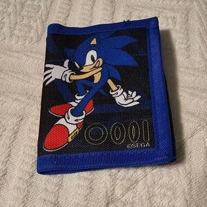 Sonic the Hedgehog Blue Trifold Velcro Kids Wallet ***One Callout***